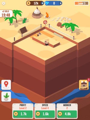 Idle Digging là một game nhàn rỗi, nơi bạn xây dựng nhà thời tiền sử