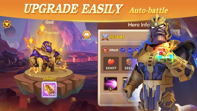 Nâng cấp anh hùng của bạn dễ dàng, chiến đấu tự động trong game Idle Duel: Hero Squad
