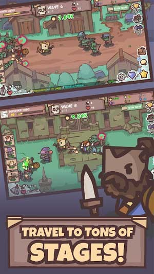Idle Hero Defense for Android có đồ họa ngộ nghĩnh và thu hút