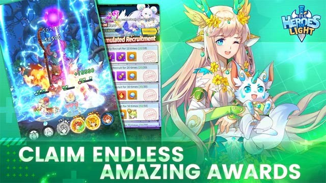 Chơi game Idle Heroes of Light trên máy tính và nhận thưởng mỗi ngày