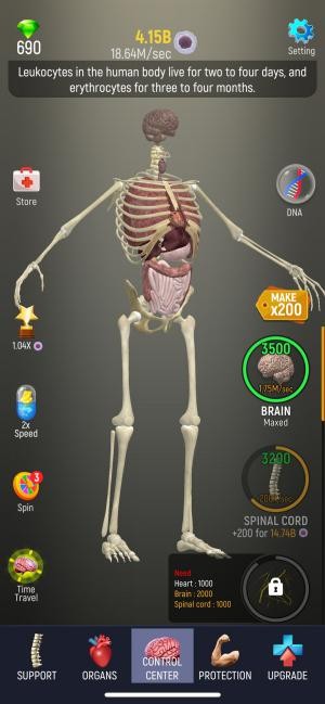 Game hành động khám phá cơ thể người thú vị Idle Human for iOS