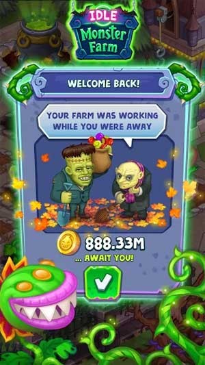 Những con quái vật sẽ là người làm công cho bạn trong Idle Monster Farm for Android