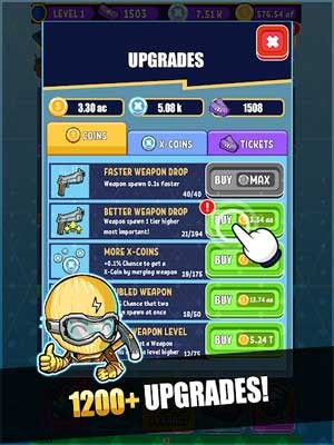 Hơn 1200 nâng cấp khác nhau