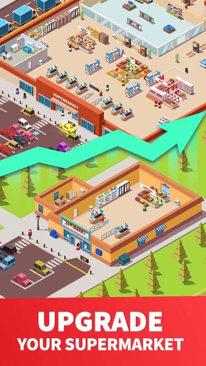 Nâng cấp siêu thị của bạn trong Idle Supermarket Tycoon