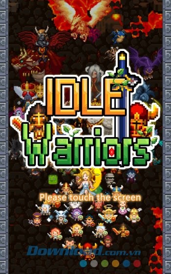 Giao diện khởi động game Idle Warriors