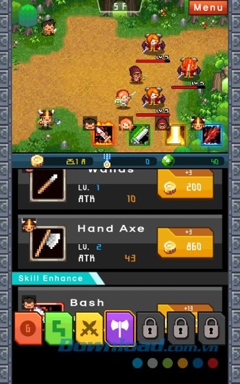 Kho vũ khí trong game Idle Warriors