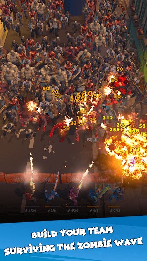 Xây dựng đội những người sống sót của bạn, sinh tồn trước các làn sóng zombie dữ dội trong game Idle Zombie Wave Survivors