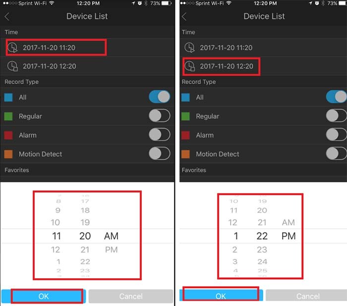 Cố gắng chọn chính xác khoảng thời gian bạn cần xem lại
