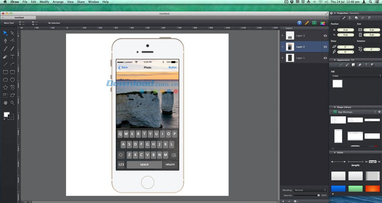 Giao diện làm việc của iDraw