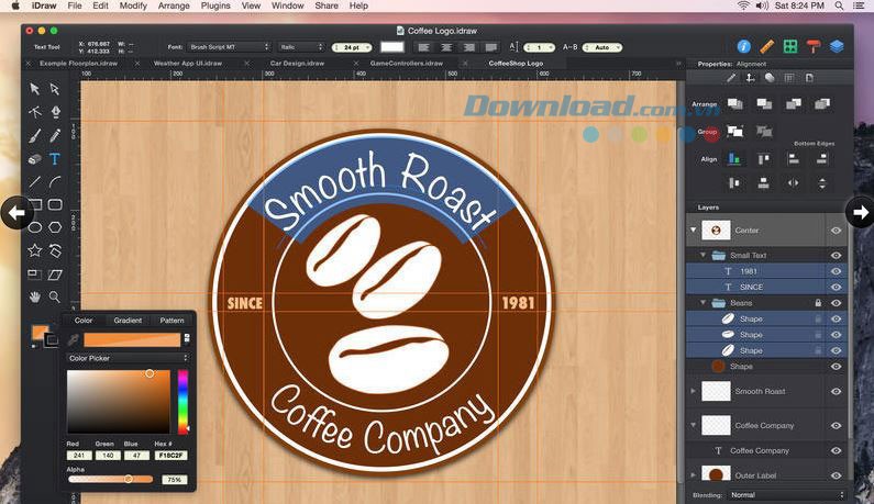 Làm việc với logo trong iDraw