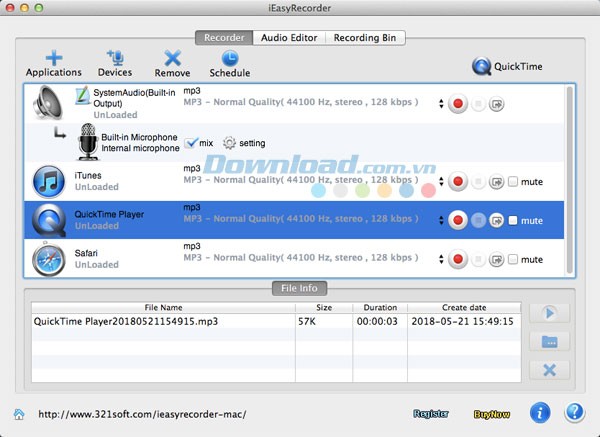 iEasyRecorder cho Mac