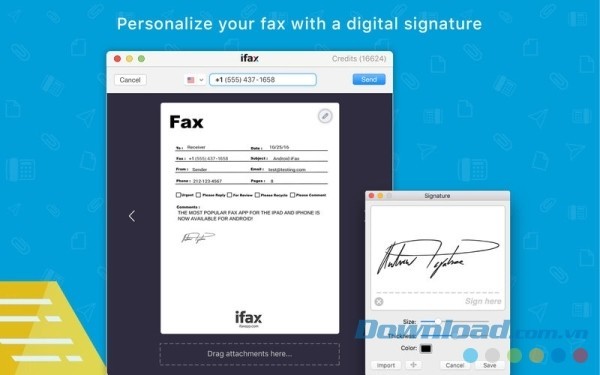 iFax cho Mac hỗ trợ gửi fax bằng máy tính