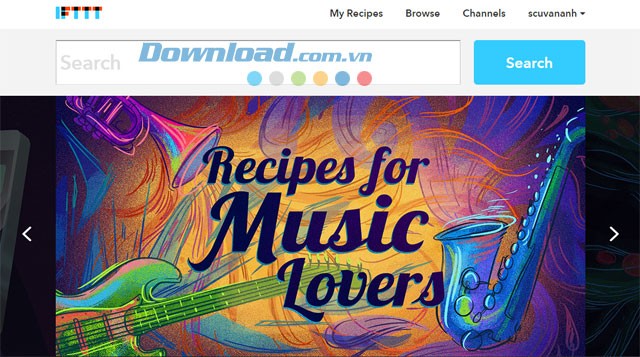 Giao diện IFTTT
