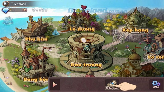 Nhận nhiệm vụ trong game iGà