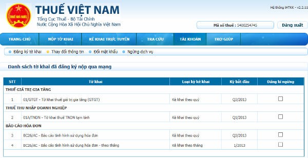 iHTKK - Kê khai thuế qua mạng