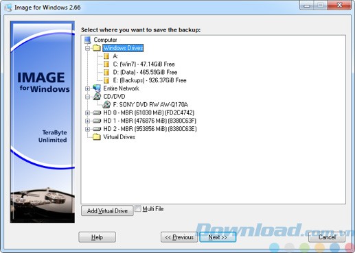 Chọn thư mục lưu file sao lưu