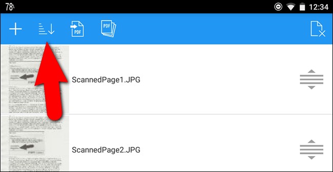 Sắp xếp lại vị trí ảnh trên Image to PDF Converter