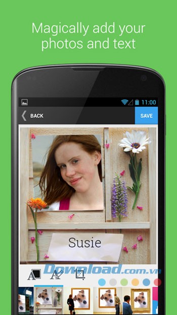 Giao diện chỉnh sửa ảnh của ứng dụng ImageChef
