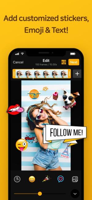 Thêm nhãn dán tùy chỉnh, biểu tượng cảm xúc, văn bản