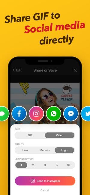 Chia sẻ trực tiếp các bức ảnh GIF từ ImgPlay lên mạng xã hội