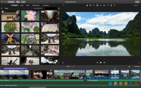 Phần mềm biên tập video clip miễn phí iMovie cho Mac