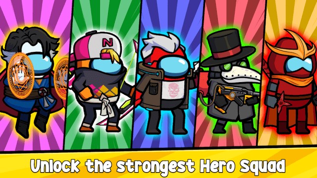 Mở khóa những đội anh hùng mạnh mẽ nhất trong game Impostors vs Zombies