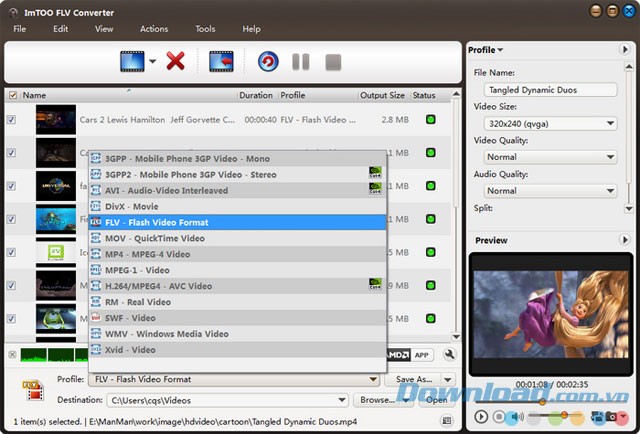 Chuyển đổi video FLV