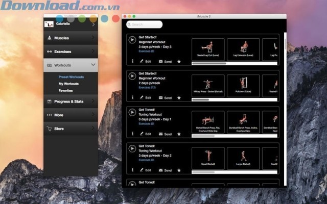 thêm bài tập vào workout
