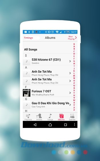 Phát nhạc theo album với iMusic