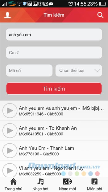 Tìm kiếm nhạc