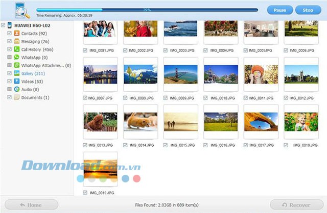 Xem file trước khi khôi phục