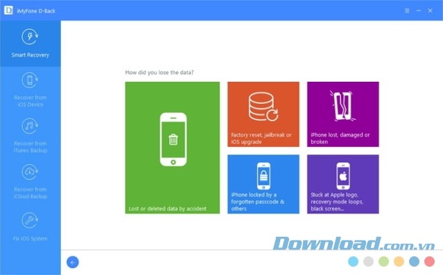 Thiết kế giao diện thoáng mắt của iMyFone D-Back