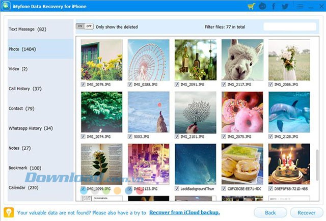 Xem file trước khi khôi phục