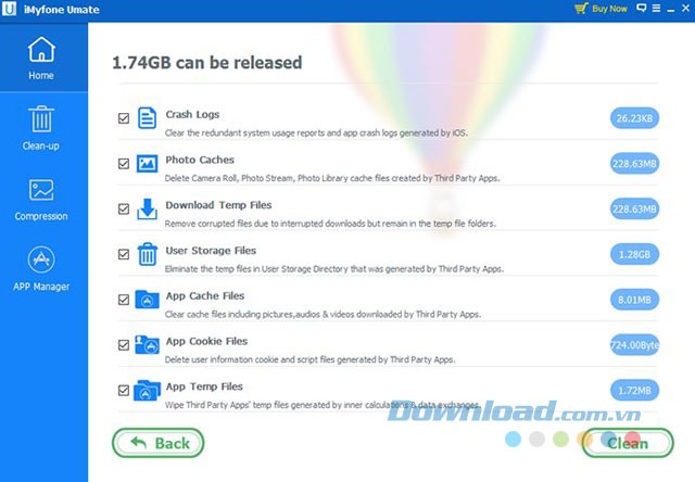 Xóa file rác cho iPhone