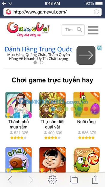 Tốc độ duyệt web nhanh