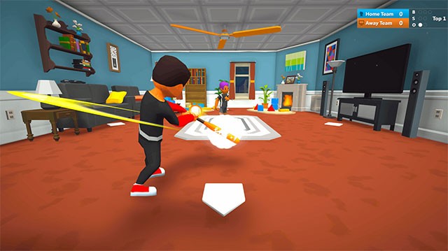 Đánh bóng chày và phá hủy đồ đạc trong nhà với game vui Indoor Baseball