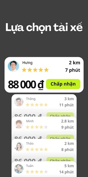 Lựa chọn tài xế