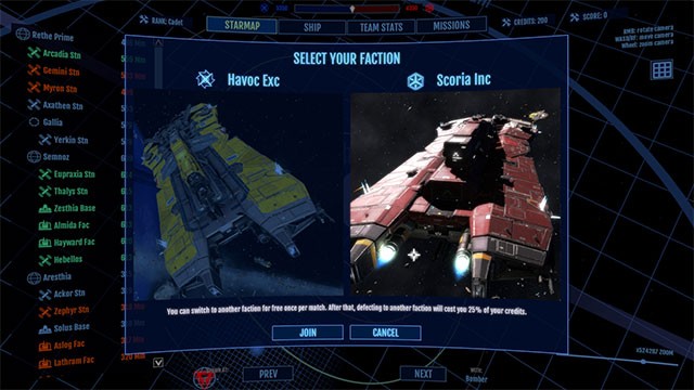 Lựa chọn 1 phe phái và bước vào cuộc chiến không gian quy mô khủng