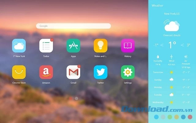 Xem thông tin về thời tiết bằng tiện ích mở rộng Infinity New Tab miễn phí cho Google Chrome