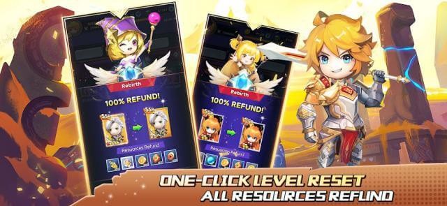 Reset level với một chạm, trả lại 100% tài nguyên