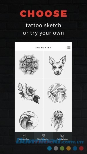 Ứng dụng xăm hình độc đáo InkHunter cho Android