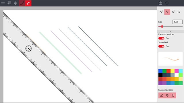 Tùy chỉnh độ đậm nhạt và kích thước nét vẽ bằng áp lực