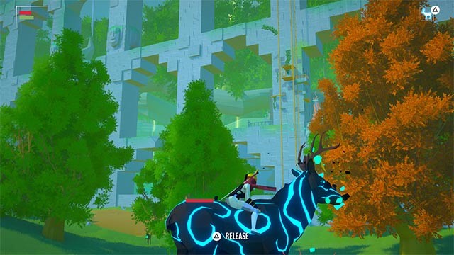 Khám phá hòn đảo bằng cách đi bộ hoặc cưỡi trên linh hồn của các loài vật