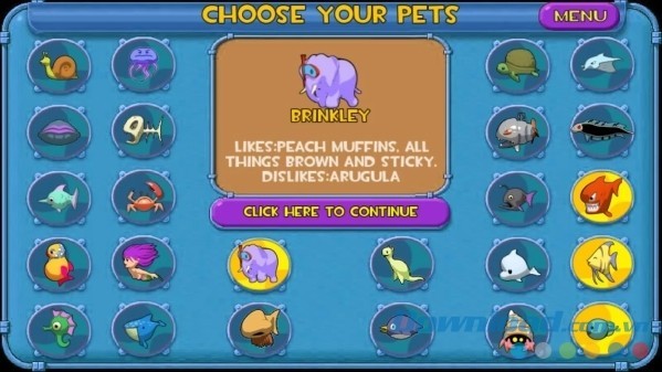 Insane Aqurium Deluxe cho Android có hệ thống vật nuôi phong phú