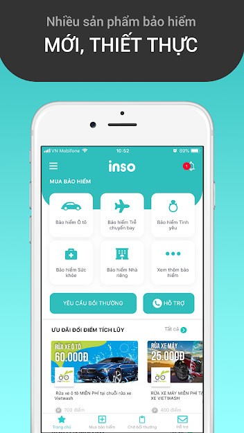 Ứng dụng bảo hiểm INSO cho Android