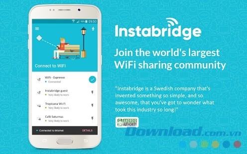Tải Instabridge cho Android và gia nhập cộng đồng chia sẻ wifi lớn nhất thế giới