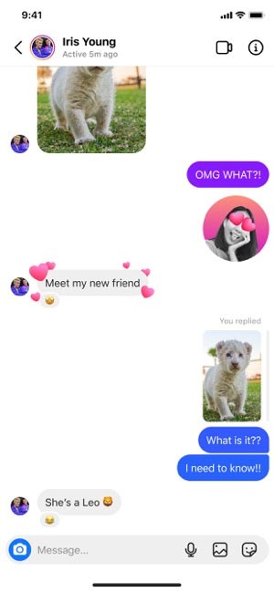 Nhắn tin với bạn bè Instagram và Facebook