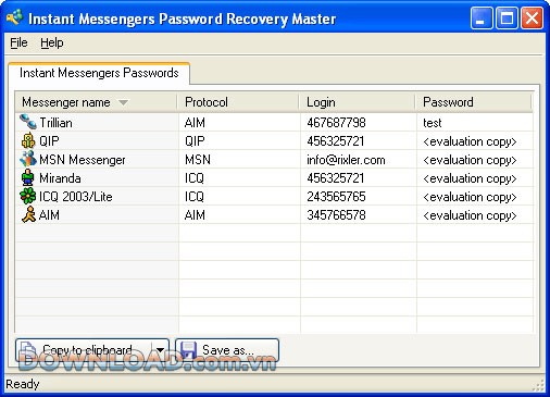 Instant Messengers Password Recovery Master