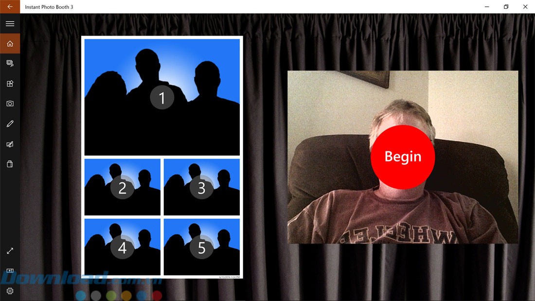 Giao diện ứng dụng Instant Photo Booth