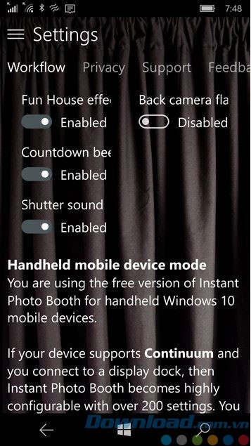 Các lựa chọn cài đặt